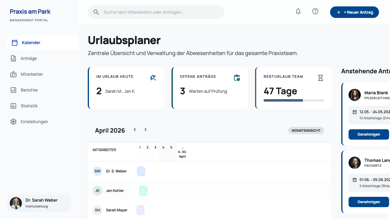 Urlaubsportal Arztpraxis