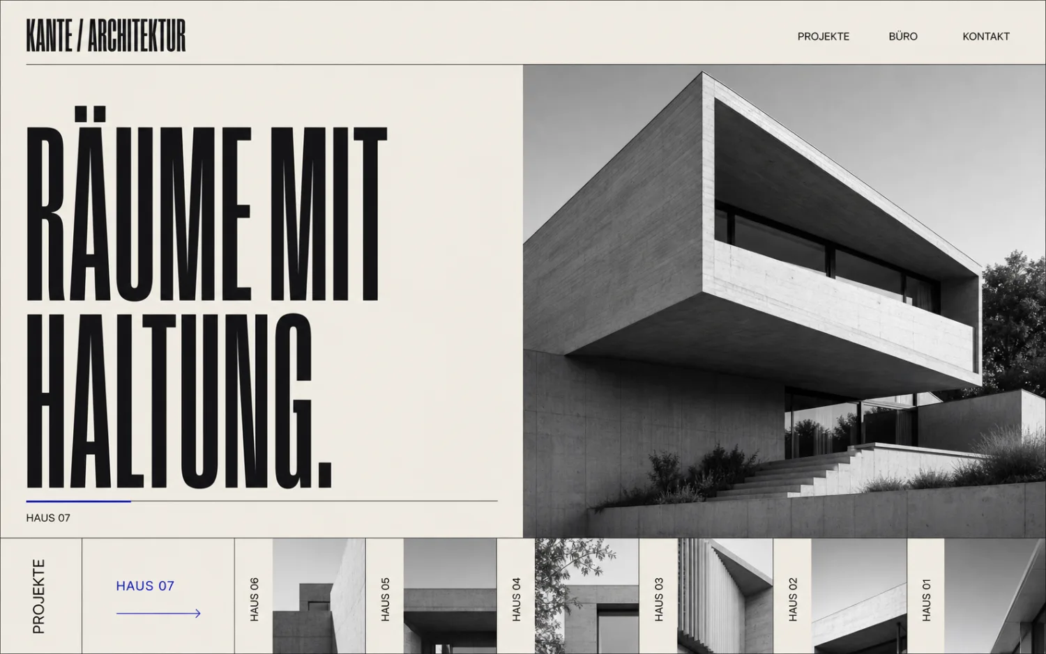 Design-Konzept Kante – Architektur (fiktiv)