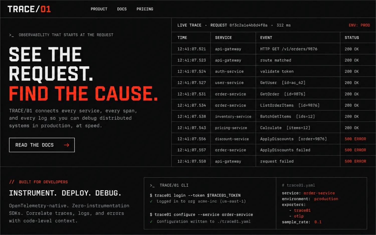 Design-Konzept Trace 01 – Developer-Tool (fiktiv)